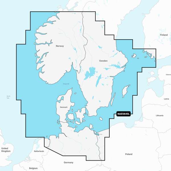Mapa morska NAEU645L Navionics Scandinavia, South & Germany, North